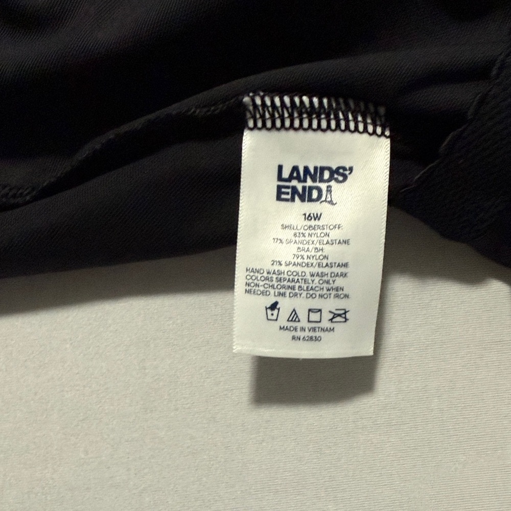 Lands' End Black Mesh High Neck Tankini Swimsuit Top Size 16W NWT - Picture 8 of 8